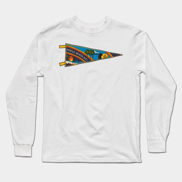 Myrtle Beach Pennant Long Sleeve T-Shirt by zsonn